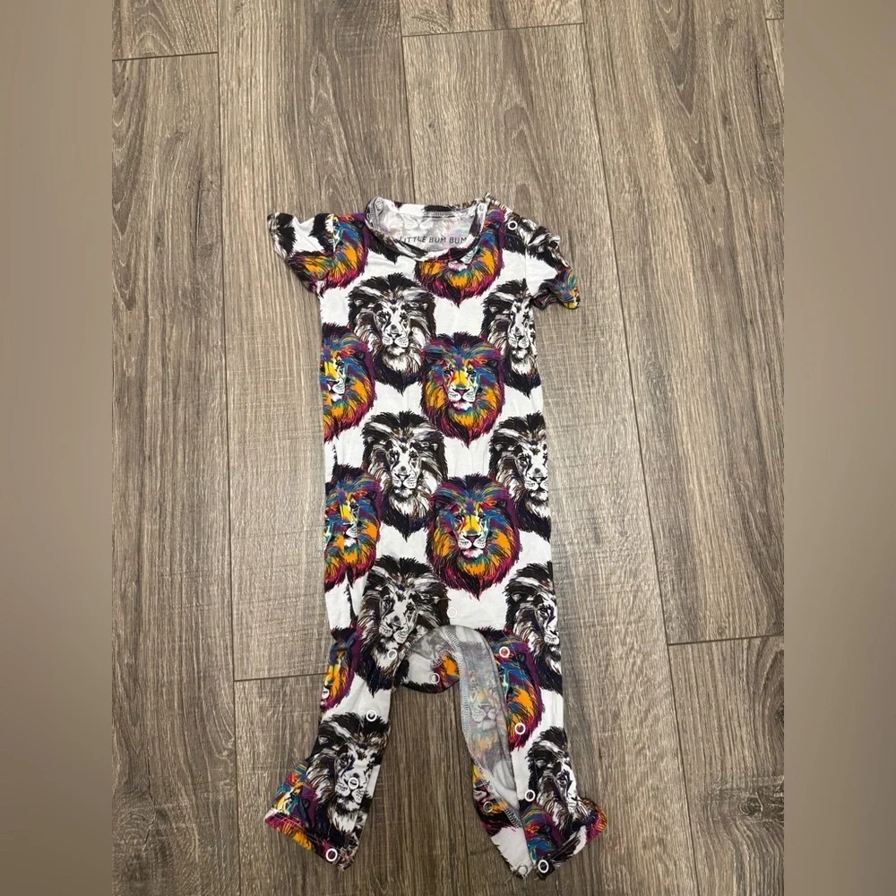 Little Bum Bums Lion Short Sleeve Snap One Piece Size 12-18 Months